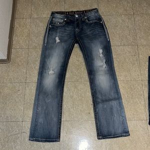 ROCK Revival Chester Relaxed Straight Factory Faded Distressed Men’s Size 32